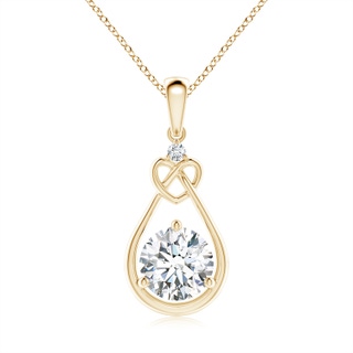 6.4mm FGVS Lab-Grown Diamond Knotted Heart Pendant in Yellow Gold