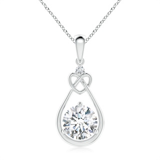 7.4mm FGVS Lab-Grown Diamond Knotted Heart Pendant in P950 Platinum
