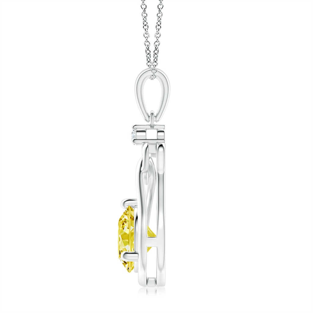 7.4mm Labgrown Lab-Grown Fancy Intense Yellow Diamond Knotted Heart Pendant in White Gold - side 199