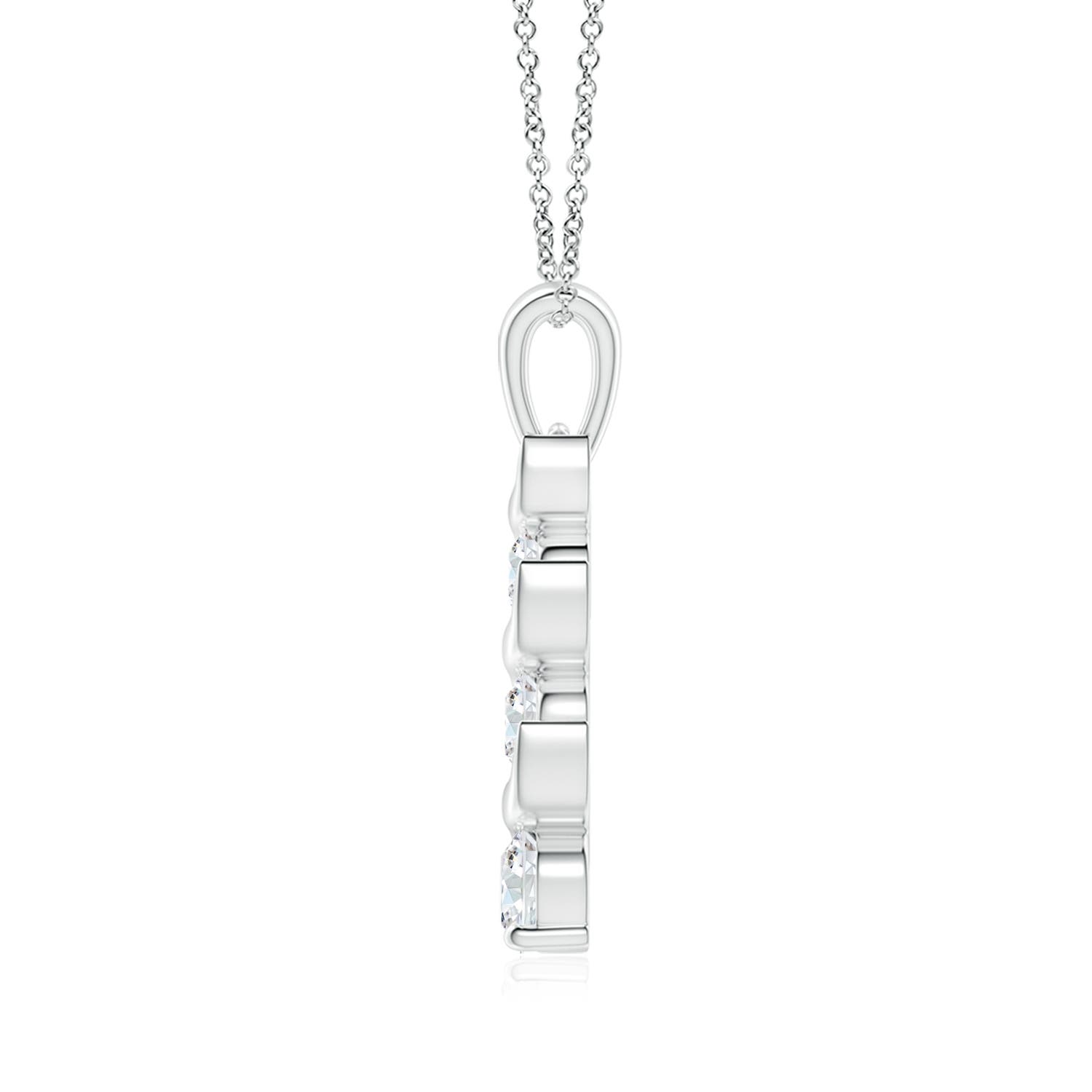 5.1mm FGVS Lab-Grown Channel-Set Round Diamond Three Stone Journey Pendant in 18K White Gold