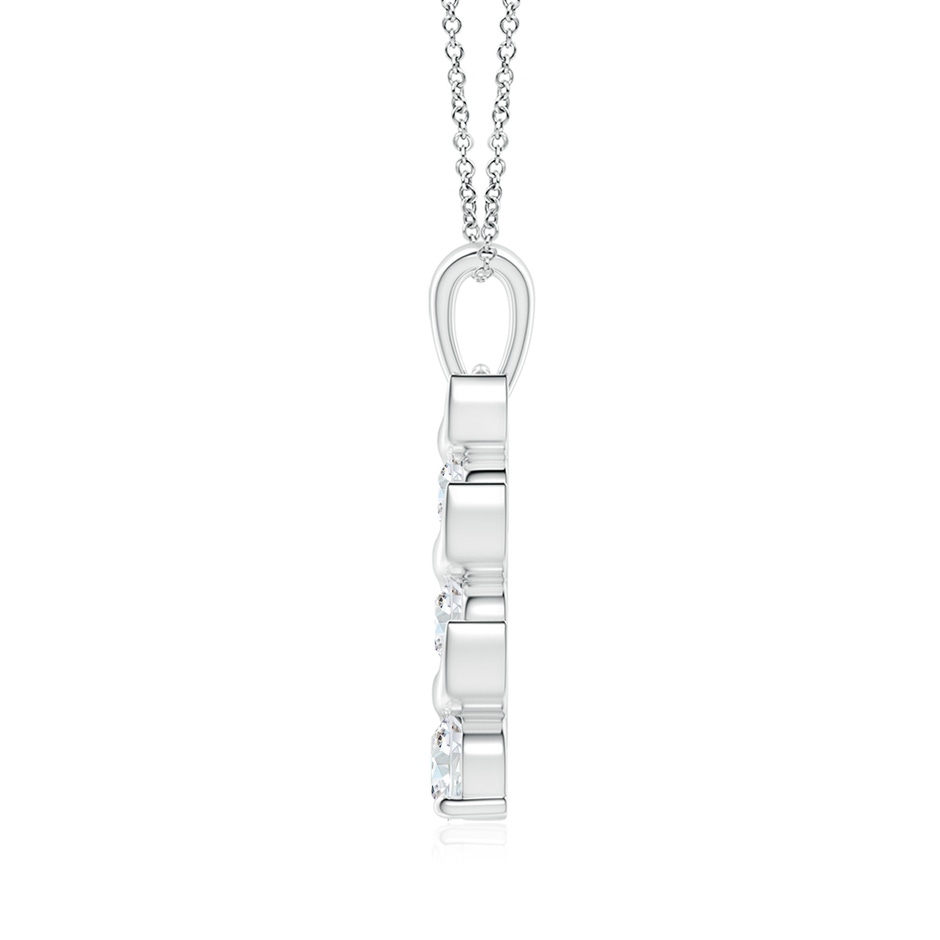 5.1mm FGVS Lab-Grown Channel-Set Round Diamond Three Stone Journey Pendant in P950 Platinum side 199