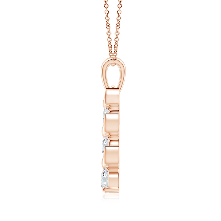 5.1mm FGVS Lab-Grown Channel-Set Round Diamond Three Stone Journey Pendant in Rose Gold side 199