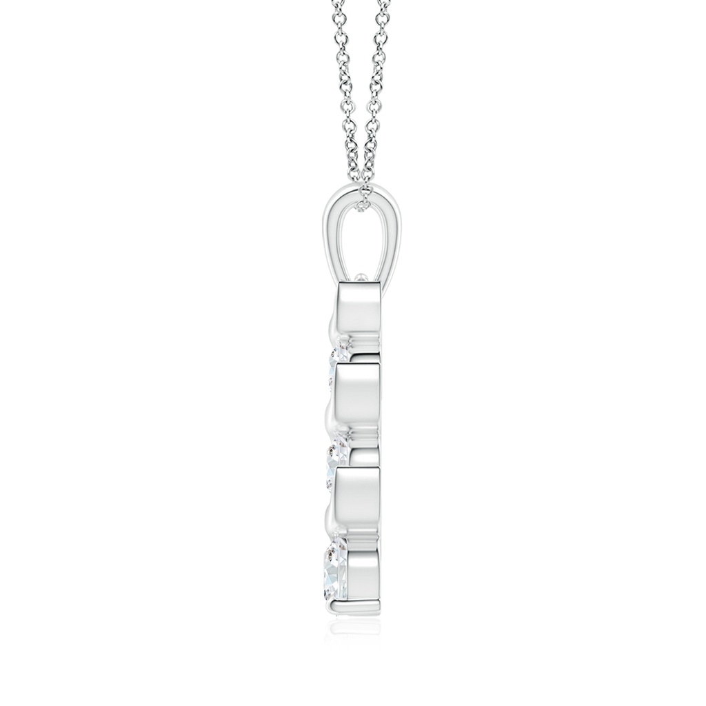 5.1mm FGVS Lab-Grown Channel-Set Round Diamond Three Stone Journey Pendant in White Gold - side 199
