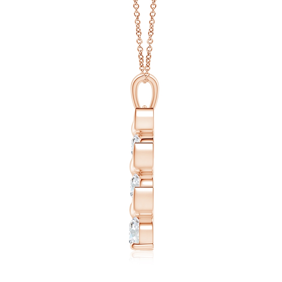 6.4mm FGVS Lab-Grown Channel-Set Round Diamond Three Stone Journey Pendant in Rose Gold side 199