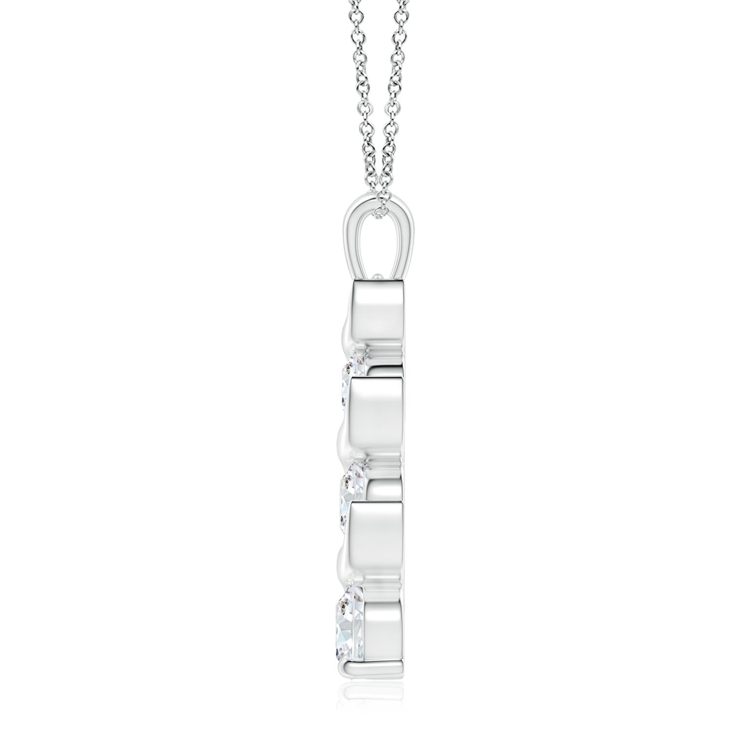 7.4mm FGVS Lab-Grown Channel-Set Round Diamond Three Stone Journey Pendant in P950 Platinum