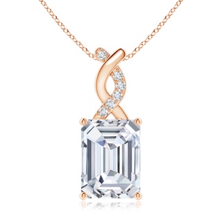 10x7.5mm FGVS Lab-Grown Diamond Pendant with Entwined Bale in Rose Gold
