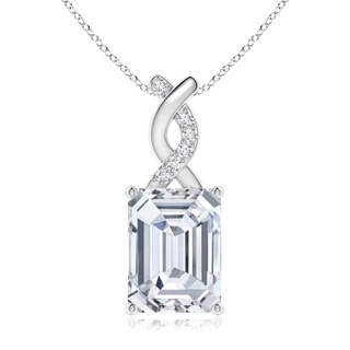 10x7.5mm FGVS Lab-Grown Diamond Pendant with Entwined Bale in S999 Silver