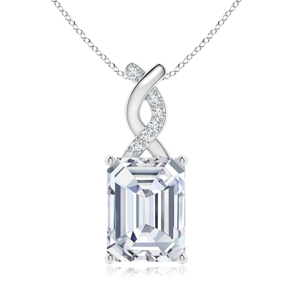 10x7.5mm FGVS Lab-Grown Diamond Pendant with Entwined Bale in White Gold 
