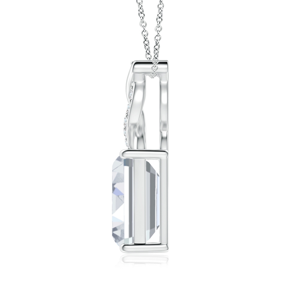 10x7.5mm FGVS Lab-Grown Diamond Pendant with Entwined Bale in White Gold side 199