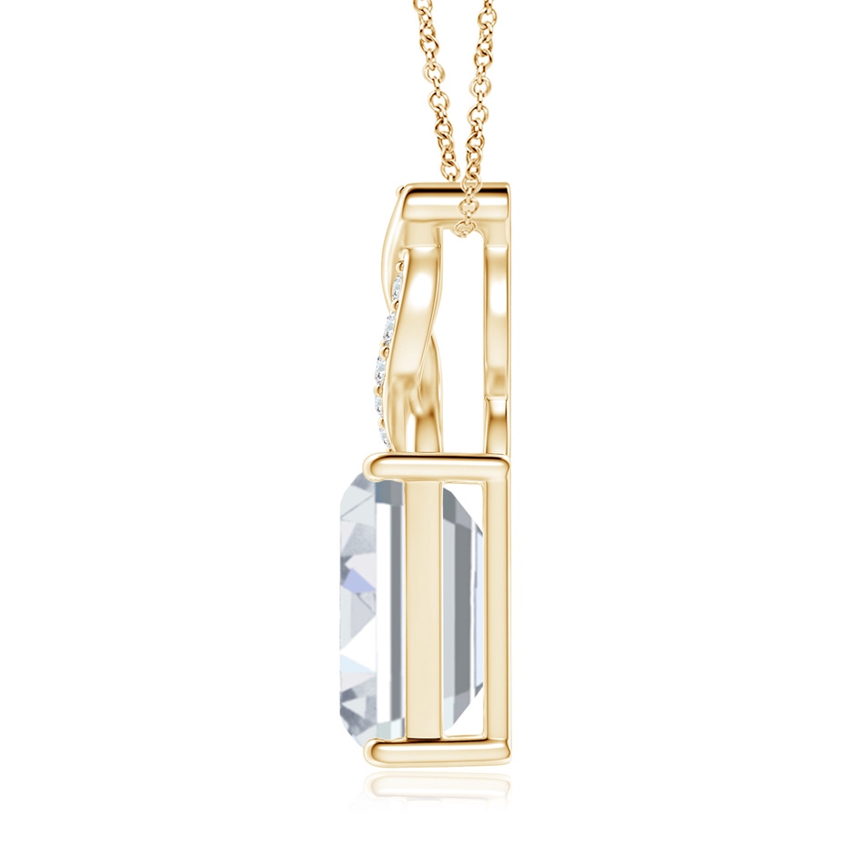 10x7.5mm FGVS Lab-Grown Diamond Pendant with Entwined Bale in Yellow Gold side 199