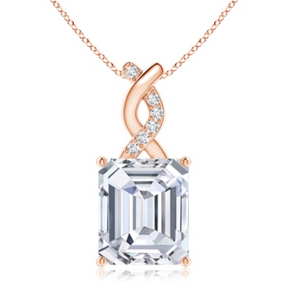 10x8.5mm FGVS Lab-Grown Diamond Pendant with Entwined Bale in 18K Rose Gold