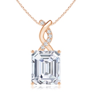 10x8.5mm FGVS Lab-Grown Diamond Pendant with Entwined Bale in Rose Gold