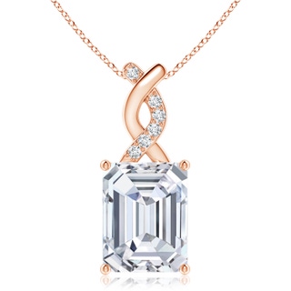 11x8.5mm FGVS Lab-Grown Diamond Pendant with Entwined Bale in 18K Rose Gold