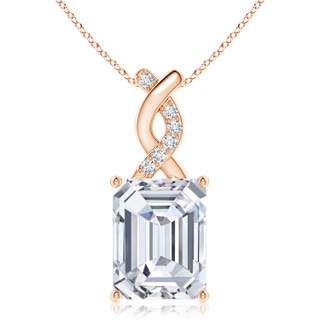 11x8.5mm FGVS Lab-Grown Diamond Pendant with Entwined Bale in 9K Rose Gold