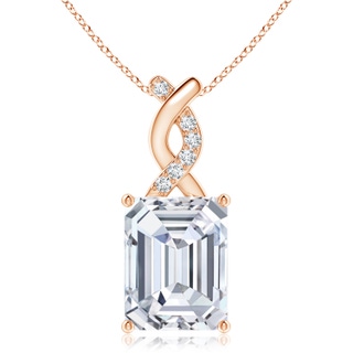 11x8.5mm FGVS Lab-Grown Diamond Pendant with Entwined Bale in Rose Gold