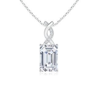 6x4mm FGVS Lab-Grown Diamond Pendant with Entwined Bale in 18K White Gold