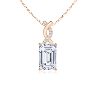 6x4mm FGVS Lab-Grown Diamond Pendant with Entwined Bale in 9K Rose Gold