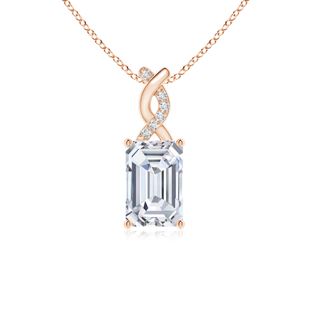 6x4mm FGVS Lab-Grown Diamond Pendant with Entwined Bale in Rose Gold