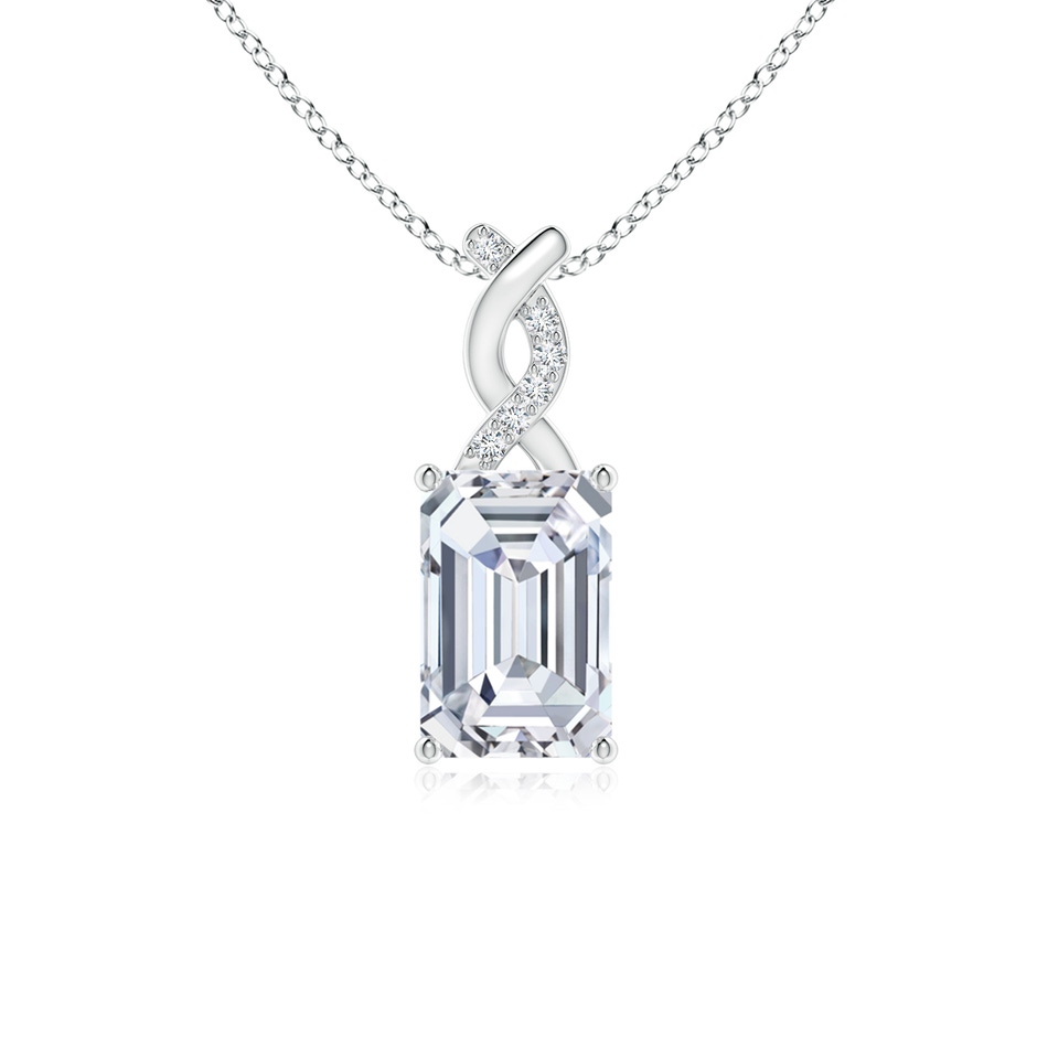 6x4mm FGVS Lab-Grown Diamond Pendant with Entwined Bale in White Gold 