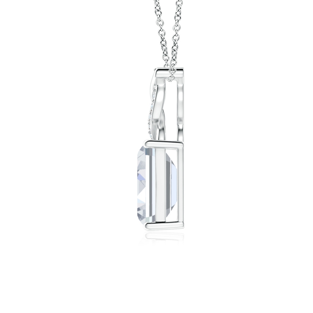 6x4mm FGVS Lab-Grown Diamond Pendant with Entwined Bale in White Gold - side 199