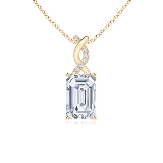 6x4mm FGVS Lab-Grown Diamond Pendant with Entwined Bale in Yellow Gold