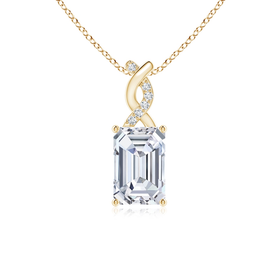 6x4mm FGVS Lab-Grown Diamond Pendant with Entwined Bale in Yellow Gold 