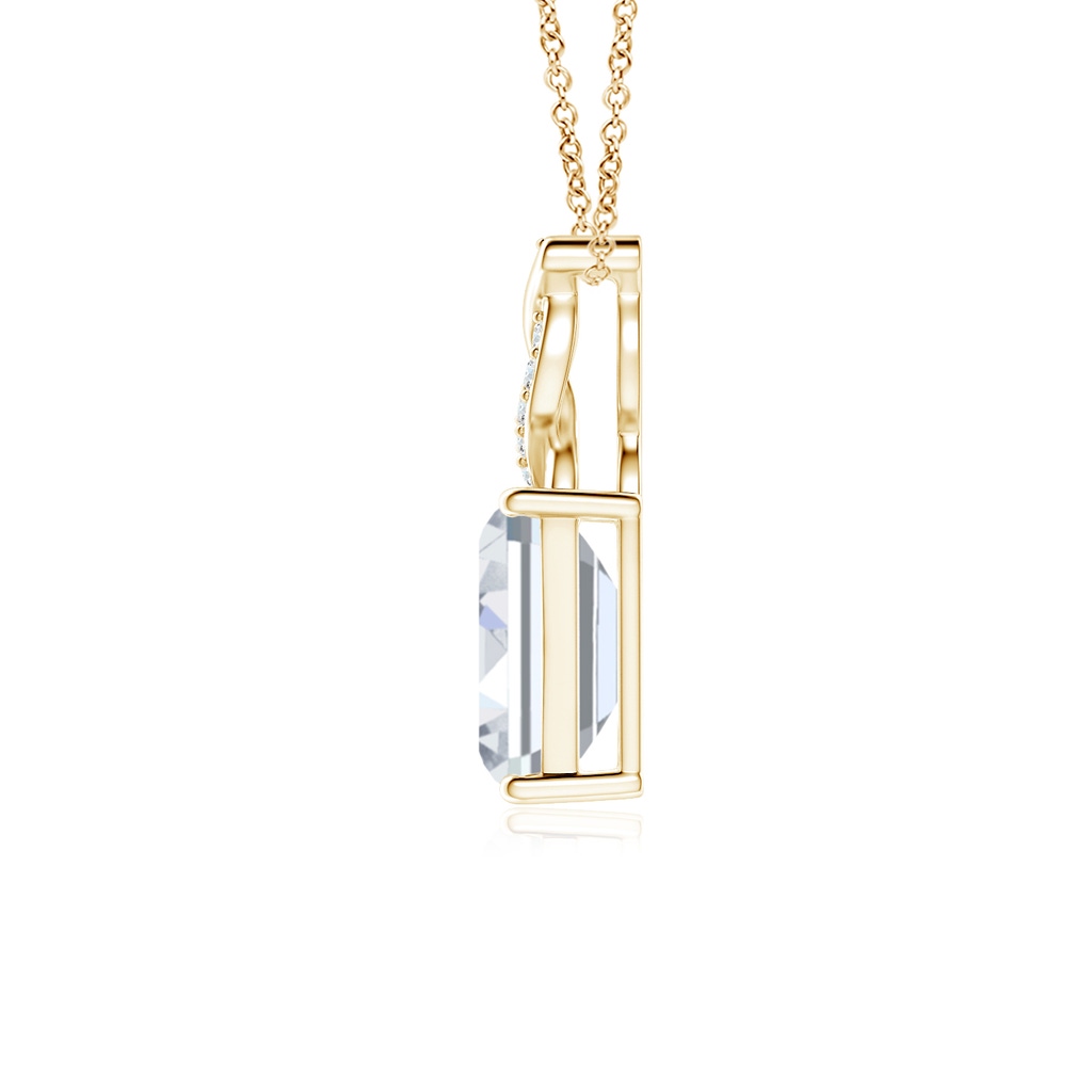 6x4mm FGVS Lab-Grown Diamond Pendant with Entwined Bale in Yellow Gold Side 199