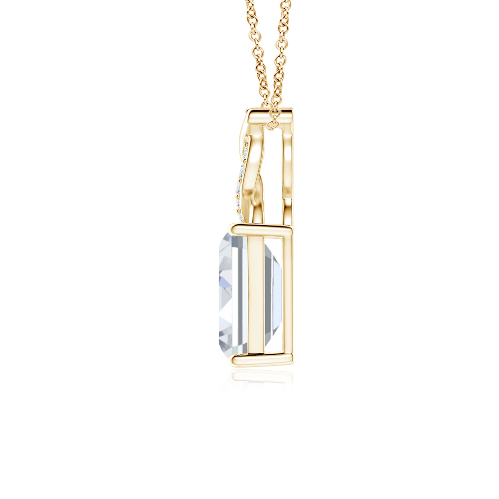 6x4mm FGVS Lab-Grown Diamond Pendant with Entwined Bale in Yellow Gold - side 199