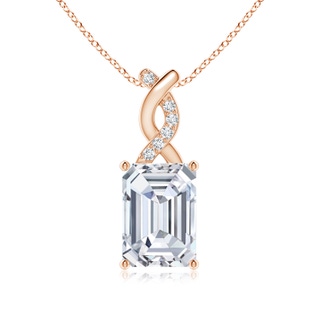 7x5mm FGVS Lab-Grown Diamond Pendant with Entwined Bale in 9K Rose Gold