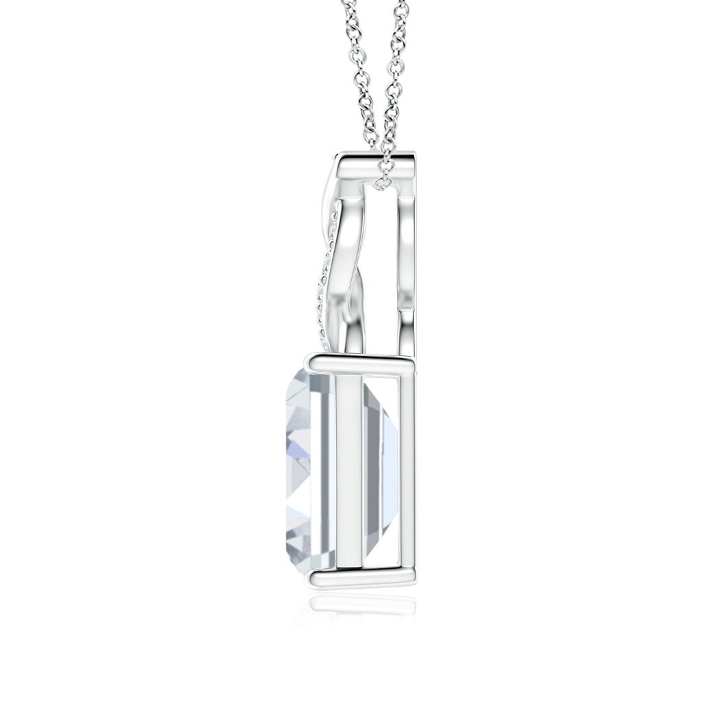 7x5mm FGVS Lab-Grown Diamond Pendant with Entwined Bale in P950 Platinum - side 199