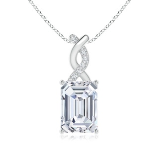 7x5mm FGVS Lab-Grown Diamond Pendant with Entwined Bale in White Gold