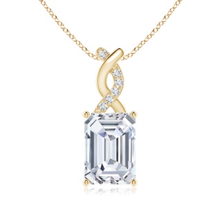 7x5mm FGVS Lab-Grown Diamond Pendant with Entwined Bale in Yellow Gold