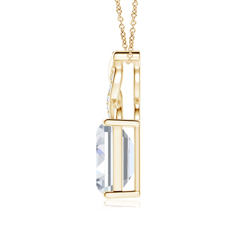 7x5mm FGVS Lab-Grown Diamond Pendant with Entwined Bale in Yellow Gold side 199