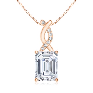 8x6mm FGVS Lab-Grown Diamond Pendant with Entwined Bale in Rose Gold