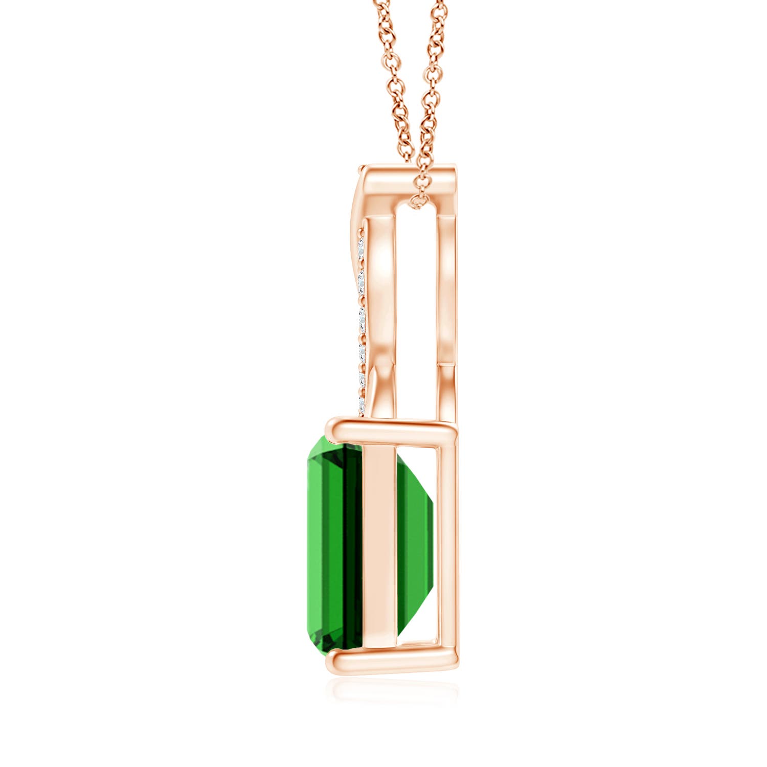 Premium - Lab-Grown Emerald / 1.54 CT / 14 KT Rose Gold