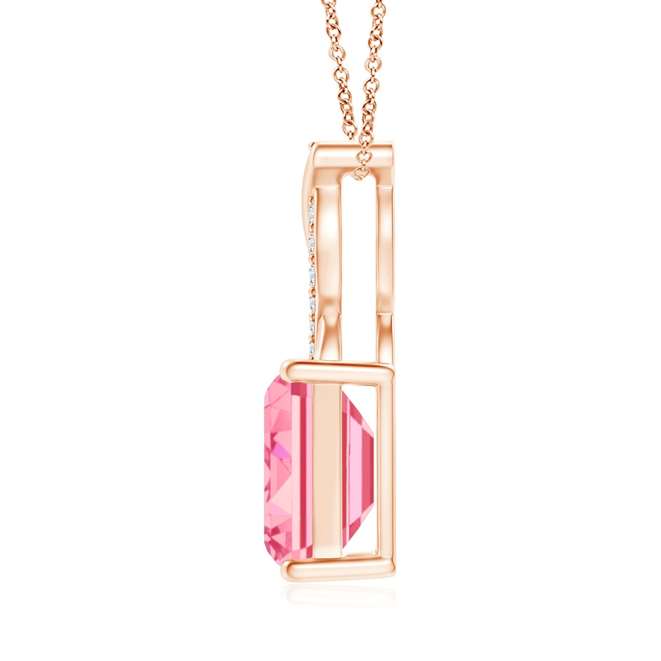 8x6mm Labgrown Lab-Grown Fancy Intense Pink Diamond Pendant with Entwined Bale in Rose Gold side 199
