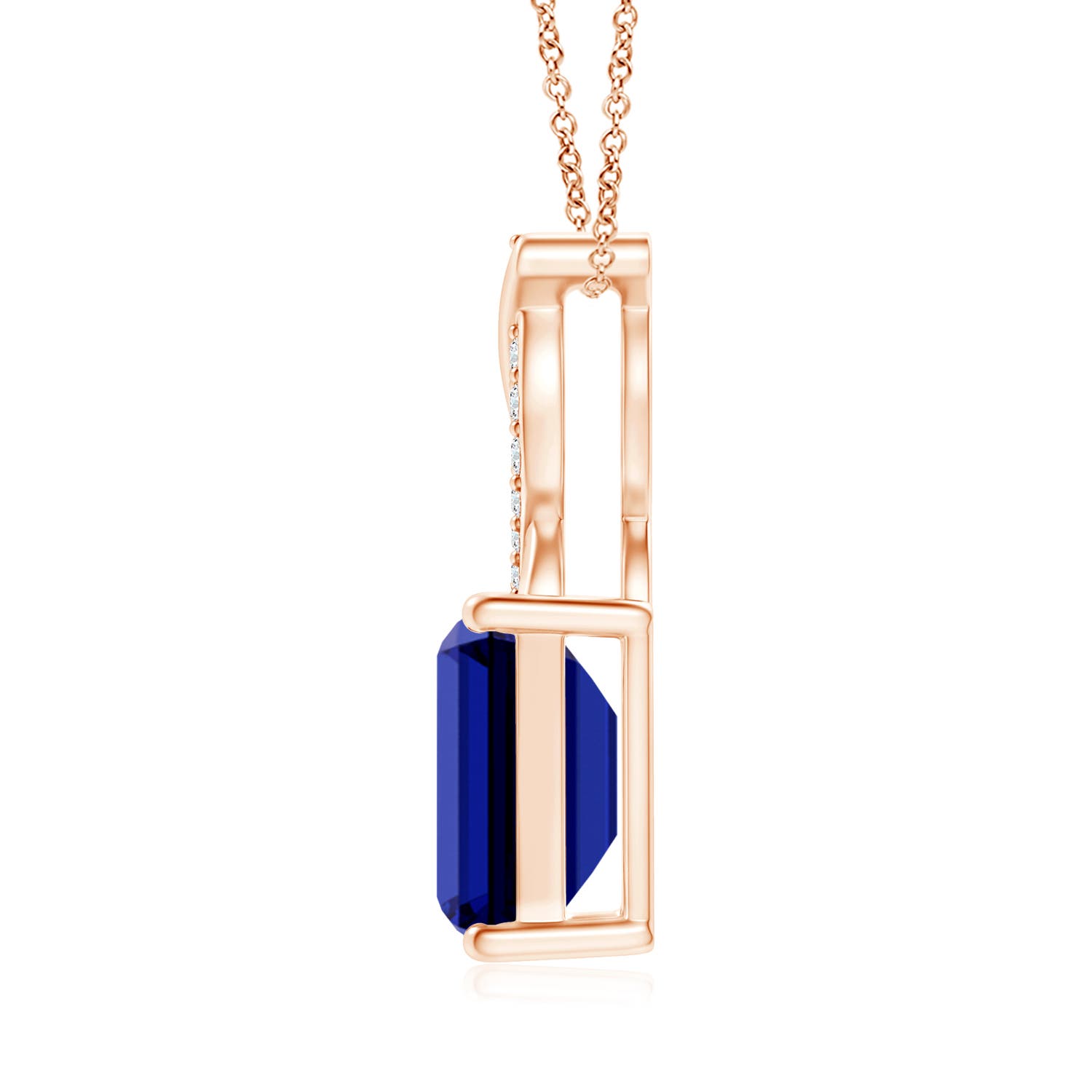 Premium - Lab-Grown Blue Sapphire / 1.69 CT / 14 KT Rose Gold