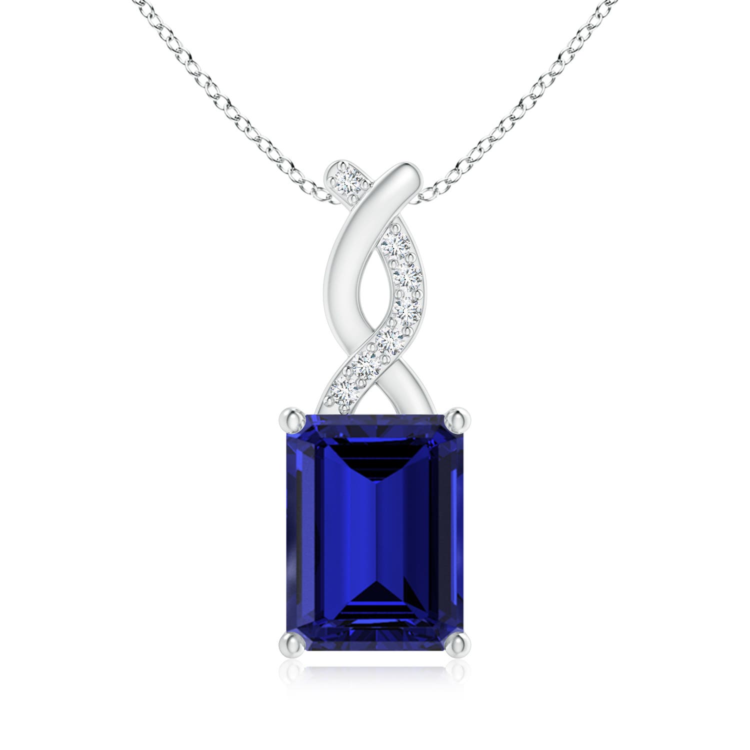 Premium - Lab-Grown Blue Sapphire / 1.69 CT / 14 KT White Gold