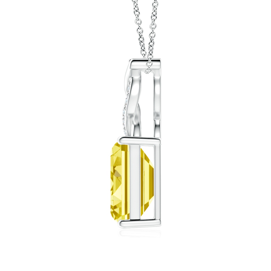 7x5mm Labgrown Lab-Grown Fancy Intense Yellow Diamond Pendant with Entwined Bale in P950 Platinum side 199