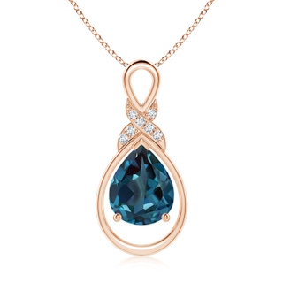 10x8mm Labgrown Lab-Grown Alexandrite Infinity Pendant with Diamond 'X' Motif in 18K Rose Gold