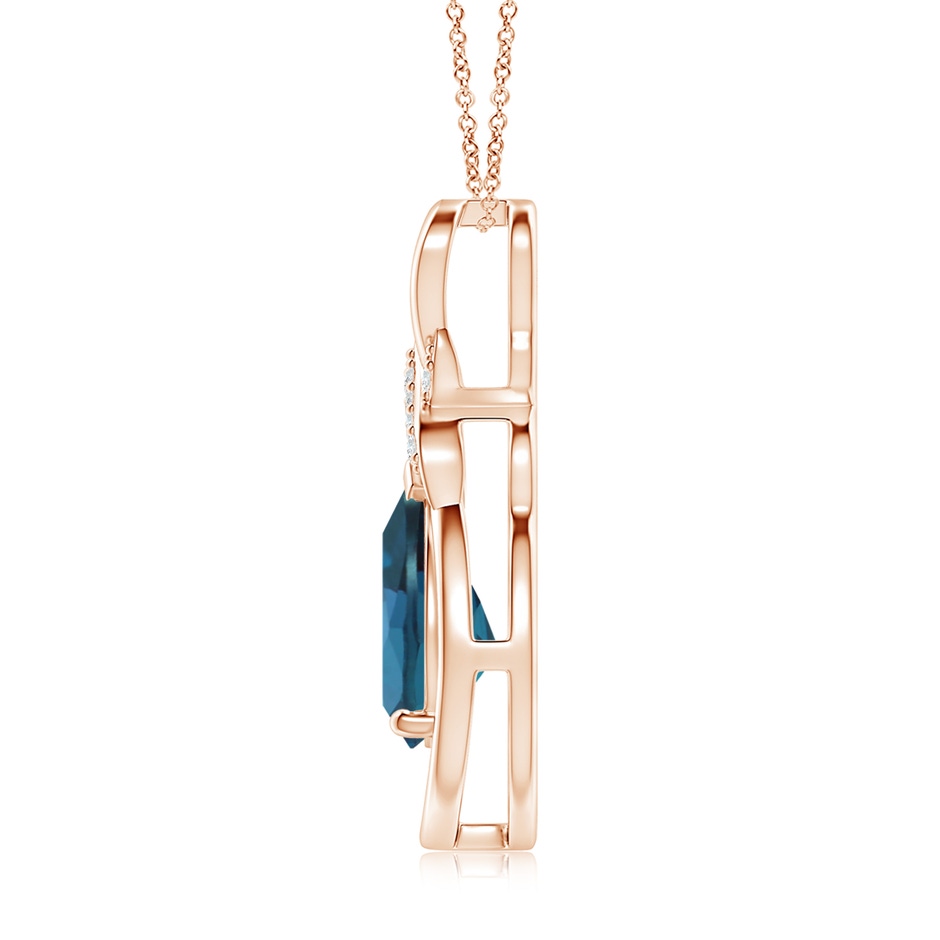 10x8mm Labgrown Lab-Grown Alexandrite Infinity Pendant with Diamond 'X' Motif in Rose Gold side 199