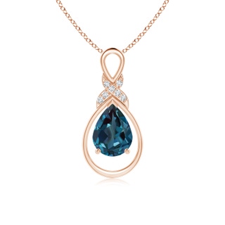 8x6mm Labgrown Lab-Grown Alexandrite Infinity Pendant with Diamond 'X' Motif in Rose Gold