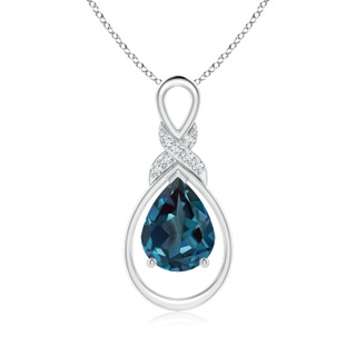 9x7mm Labgrown Lab-Grown Alexandrite Infinity Pendant with Diamond 'X' Motif in White Gold