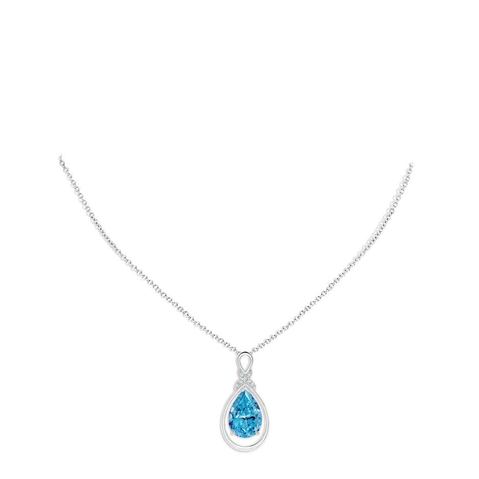 12x8mm Labgrown Lab-Grown Fancy Intense Blue Diamond Infinity Pendant with 'X' Motif in P950 Platinum pen