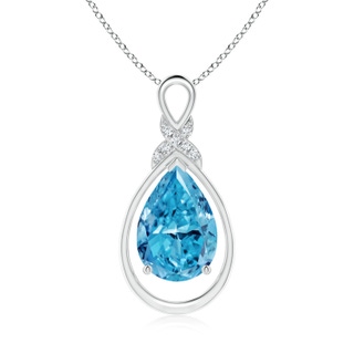 12x8mm Labgrown Lab-Grown Fancy Intense Blue Diamond Infinity Pendant with 'X' Motif in White Gold