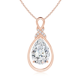 12x8mm FGVS Lab-Grown Diamond Infinity Pendant with X Motif in 18K Rose Gold