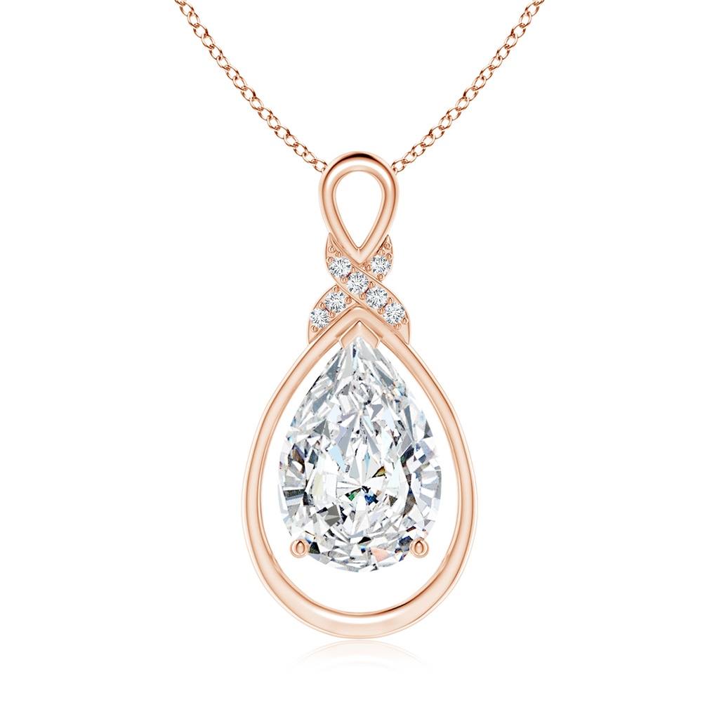 12x8mm FGVS Lab-Grown Diamond Infinity Pendant with X Motif in Rose Gold