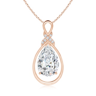 12x8mm FGVS Lab-Grown Diamond Infinity Pendant with X Motif in Rose Gold