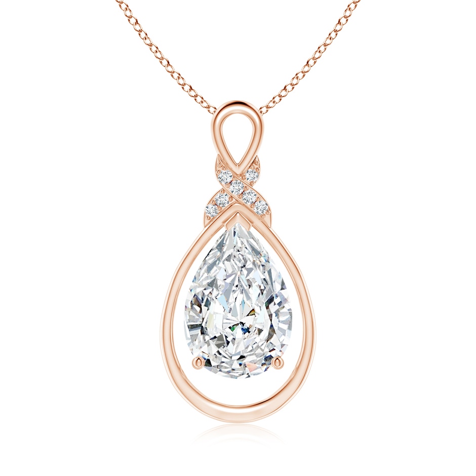 12x8mm FGVS Lab-Grown Diamond Infinity Pendant with X Motif in Rose Gold 
