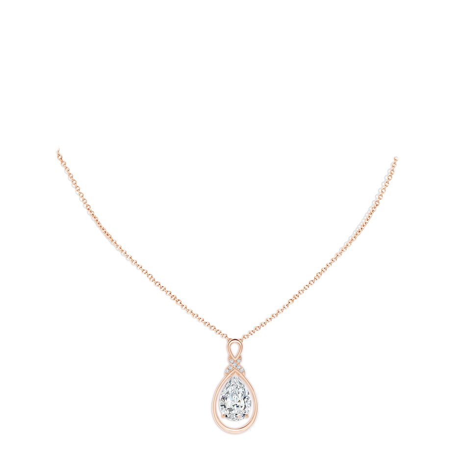 12x8mm FGVS Lab-Grown Diamond Infinity Pendant with X Motif in Rose Gold pen
